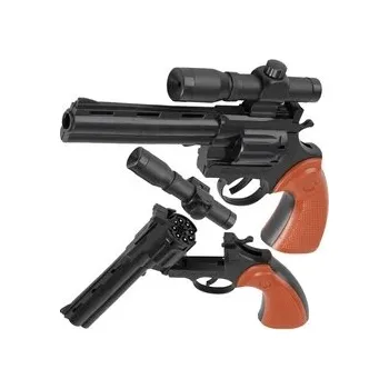 Dětská zbraň VELKÁ PISTOLE REVOLVER NA SLEPÉ NÁBOJE ZÁPALKY DĚTSKÁ HRAČKA + PUŠKOHLED