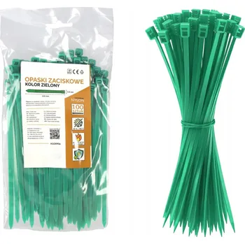 Organizace kabelů STAHovací PÁSKY 4,8x150mm PRO UCHYCENÍ STÍNÍCÍ SÍTĚ ZELENÉ 100 ks