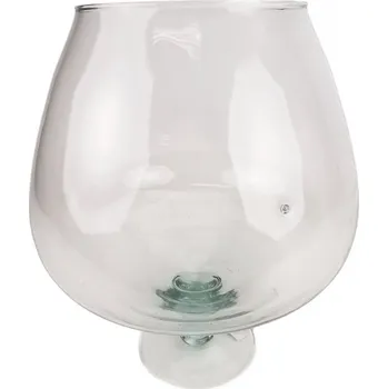 Váza Skleněná váza na stopce z recyklovaného skla 26x22,5 cm, 2. jakost