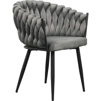 Jídelní židle Jídelní křeslo, tmavě šedá Velvet látka/černá, BLER