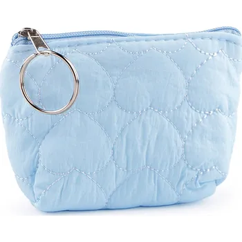 Peněženka Malá peněženka / klíčenka srdce, prošívaná 11x8 cm, střední, 4 modrá světlá