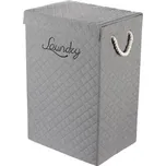 Koš látkový - krabice s uchy a víkem, vysoký, šedý