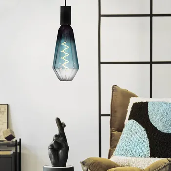 Lampička EGLO LED žárovka E27 4W T100 2 000K žhavicí vlákno modrá tlumená