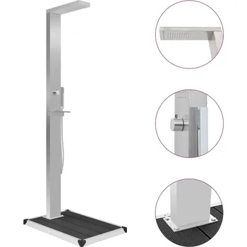 Zahradní sprcha Zahradní sprcha s vaničkou WPC nerezová ocel IM_3051290