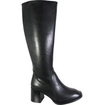 Dámské kozačky Dámské kožené kozačky Sergio Leone KZ25231-S VEL. 37 Černé lícové na blokovém podpatku