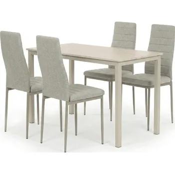 Nábytek Artium Jídelní set s 4 židlemi, 110x70x75cm travertin, ASE-1039 CRM2