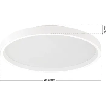 Orion LED stropní svítidlo MASCA, bílé, Ø 40 cm, CCT, kov, stmívatelné bílá LED 36 W celkem - Doprava zdarma