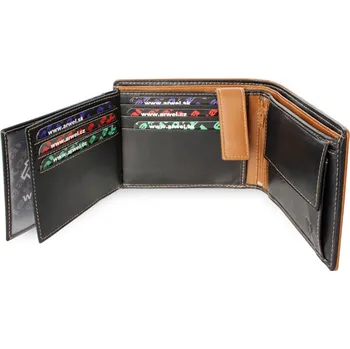 Peněženka Pánská kožená peněženka Arwel 8142­ - černá-hnědá