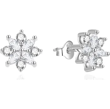 Náušnice Stříbrné náušnice se zirkony Sněhové vločky AGT-E156PW Agato