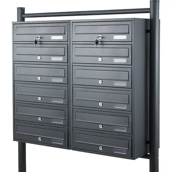 Poštovní schránka Poštovní schránka pro bytové domy pro 12 bytů nástěnná Grafitová ocelová MS15870