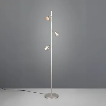 Lampička Trio Lighting LED stojací lampa Romeo, výška 150 cm, niklovaný kov, 3 ramena. 3 x 7 W LED - Doprava zdarma