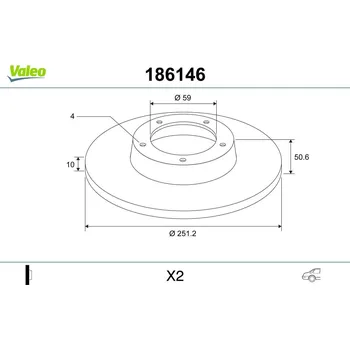 Brzdový kotouč Brzdový kotouč VALEO 186146