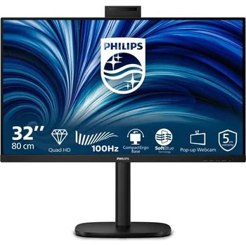 Monitor Philips LCD 32B2U3601H 31,5" IPS/2560x1440@100Hz/4ms/350cd/HDMI/DP/4xUSB/USB-C/RJ45/Webcam/Repro/Pivot/HAS/VESA
