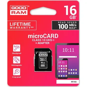 Paměťová karta Karta paměťová GOODRAM microSD 16GB s adaptérem