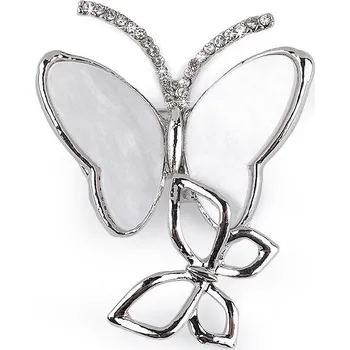 Brož Brož s broušenými kamínky motýli