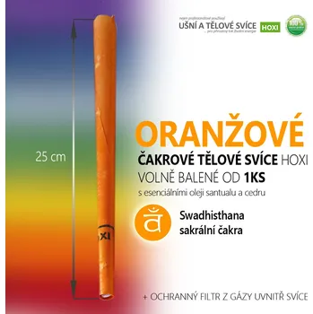 Čakrová tělová svíce HOXI ORANŽOVÁ