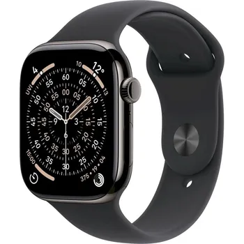 Chytré hodinky Apple Watch Series 11&nbsp;GPS + Cellular 46mm&nbsp;Slate Titanium Case with Black Sport Band - M/L