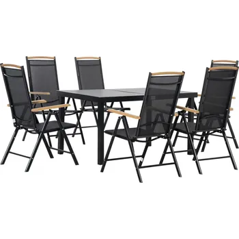 Sedací souprava Skládací sedací souprava pro 6 osob | černá