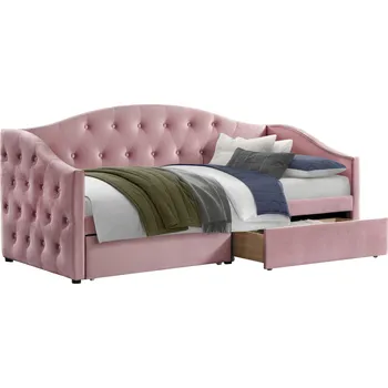 Ložnice Postel s úložným prostorem, 90x200, růžová Velvet látka, ZASKA