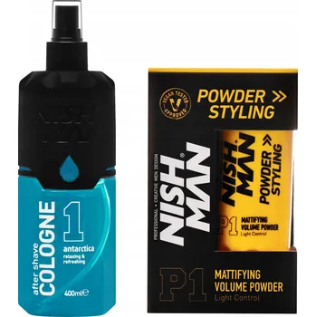 Nishman kolínská voda po holení Antarktida + stylingový pudr Nishman P1 20g