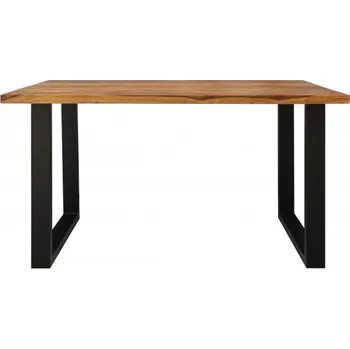 Jídelní stůl Indický nábytek - Jídelní stůl s kovovými nohami 120x90 cm z indického masivu palisandr Super natural