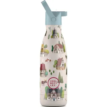 Termoska Dětská nerezová termolahev COOL BOTTLES Kids Tudor Village třívrstvá 350ml 3D