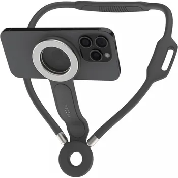 Držák telefonu na krk FIXED Creator Neck Phone Holder s podporou MagSafe, šedý
