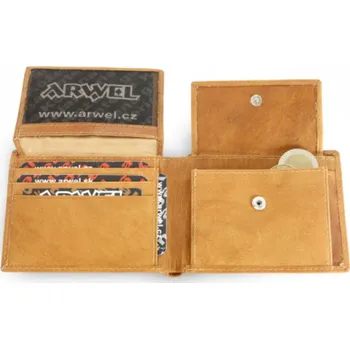 Peněženka Pánská kožená peněženka Arwel 7033­ - světle hnědá