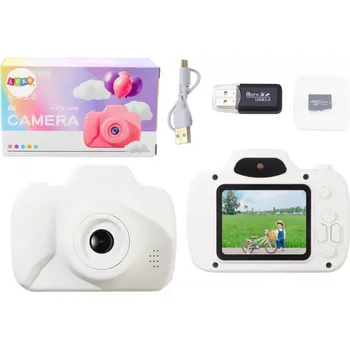 Digitální fotoaparát Dětský fotoaparát s hrami a 64GB kartou – bílý