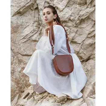 Kabelka Marco Mazzini Kožená crossbody kabelka přes rameno Mazzini M230 hnědá