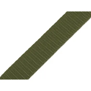 Popruh polypropylenový šíře 25 mm tloušťka 1 mm, střední, 70 zelená khaki