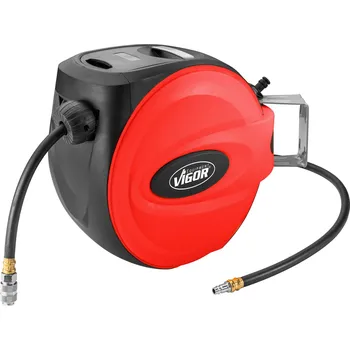 Vigor Samonavíjecí buben s hadicí pro stlačený vzduch 15m, průměr 10mm - V7143-10