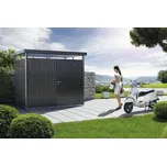 Plechový zahradní domek Biohort HighLine H2 jednokřídlé dveře 254 x 174 cm tmavě šedý metalický