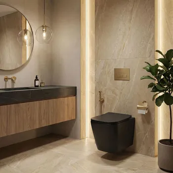 Klozet Rea Julio, závěsná WC mísa Rimless 510x345x315 mm, černá matná, REA-C6550