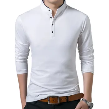 Pánské tričko Pánská polokošile dlouhý rukáv s límečkem a knoflíky Jednobarevné elegantní tričko z polyesteru pro každodenní nošení bílá XL