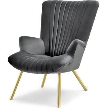 Křeslo Mebel Partner Lanzaris (grafitová + zlatá)