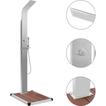 Zahradní sprcha Zahradní sprcha s vaničkou WPC nerezová ocel IM_3051287