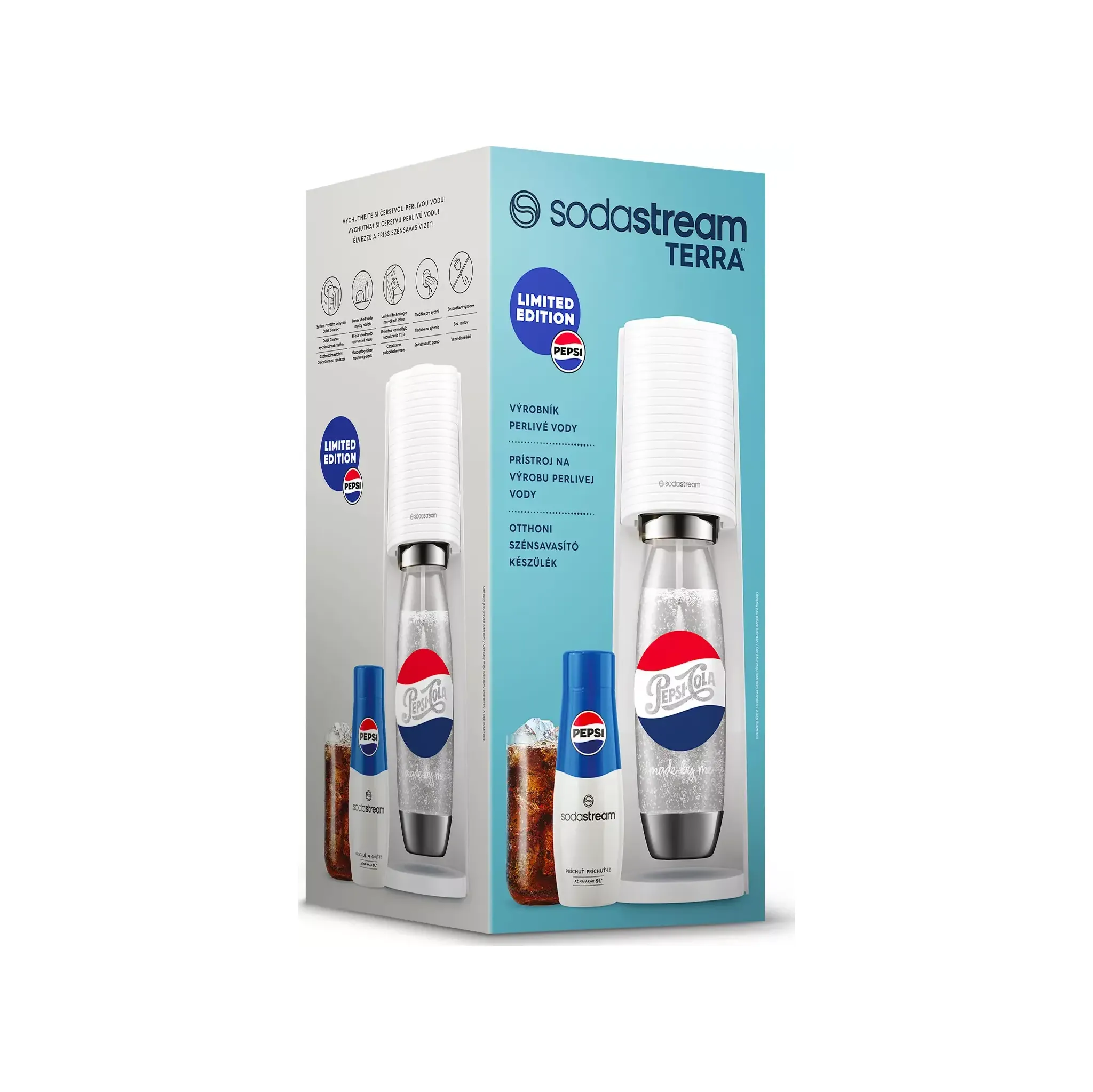 Fotografie 3 - Výrobník sody SodaStream Terra bílý Pepsi Megapack