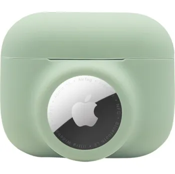Pouzdro na mobilní telefon 2v1 silikonový ochranný obal pro AirPods Pro / AirTag - zelený