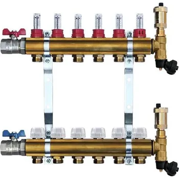 rozdělovač topení Mosazný rozdělovač s automatickým odvzdušněním - 2 cestný