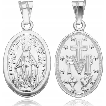 Přívěsek STŘÍBRNÝ MEDAILON ZÁZRAČNÁ Matka Boží NEPOSKVRNĚNÁ VELKÝ PŘÍVĚSEK