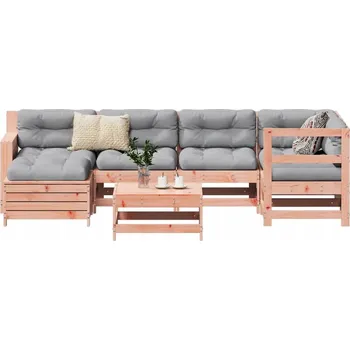 Zahradní sestava 7dílná zahradní sedací souprava z masivního dřeva douglasky tisolisté