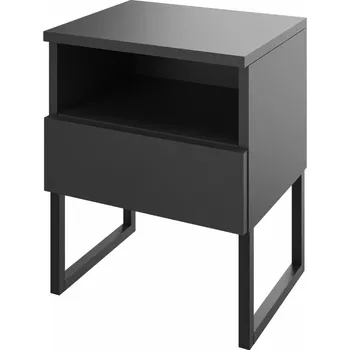 Noční stolek Noční stolek s nohami, šuplík a policí, zacvakávací, šířka 50 cm