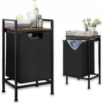 Koš na prádlo Volně stojící koš na prádlo Rebiko 65 l hnědý, černý