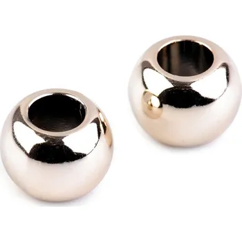 Korálek Plastové korálky Metalic s velkým průvlekem 11x15 mm Varianta: 2 růžové zlato, Balení: 1000 ks