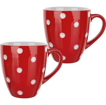 Stolování Banquet Keramický hrnek 400 ml 2 ks červený puntík