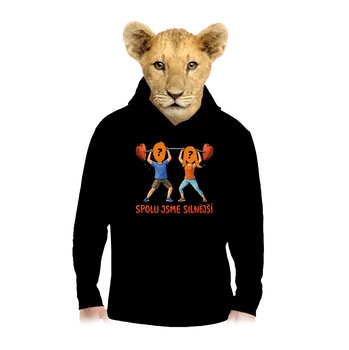 Chlapecká mikina Bastard Spolu jsme silnější dětská mikina klokanka Black