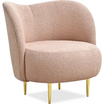 Křeslo Mebel Partner Corintana (pudrová růžová + zlatá)