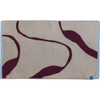 Koupelnová předložka Vínová/šedobéžová koupelnová předložka do sprchy z bio bavlny 50x80 cm Nova Arte – Mette Ditmer Denmark ID_1831588