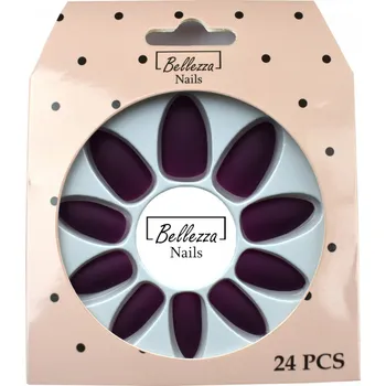 umělá květina Umělé nehty Bellezza mandlové matné hnědé 24 ks